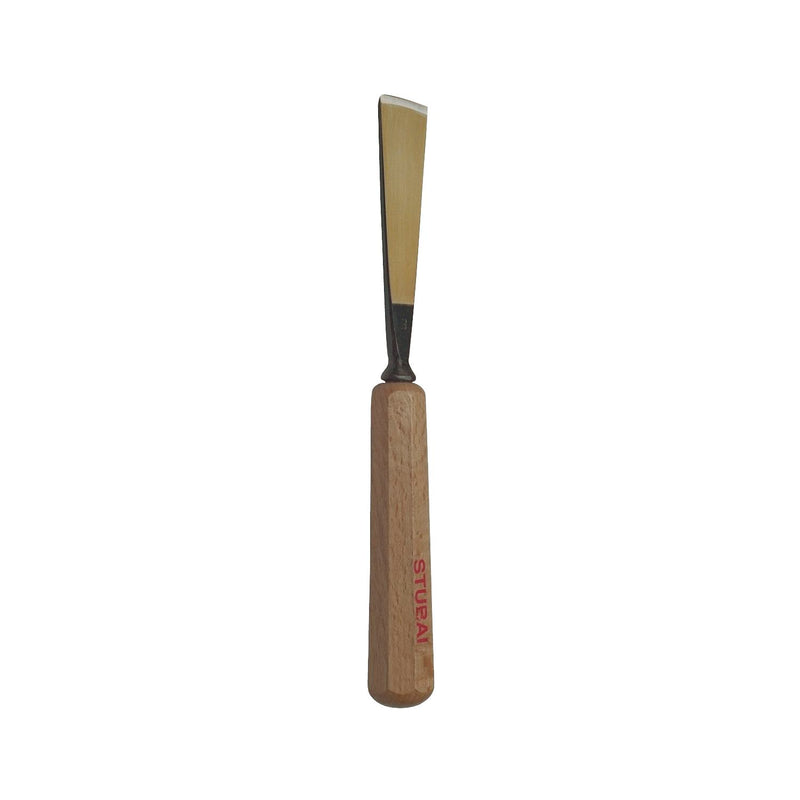 STUBAI Bildhauer-Stechbeitel geschliffen mit Holzheft Form  3 Breite  4 mm
