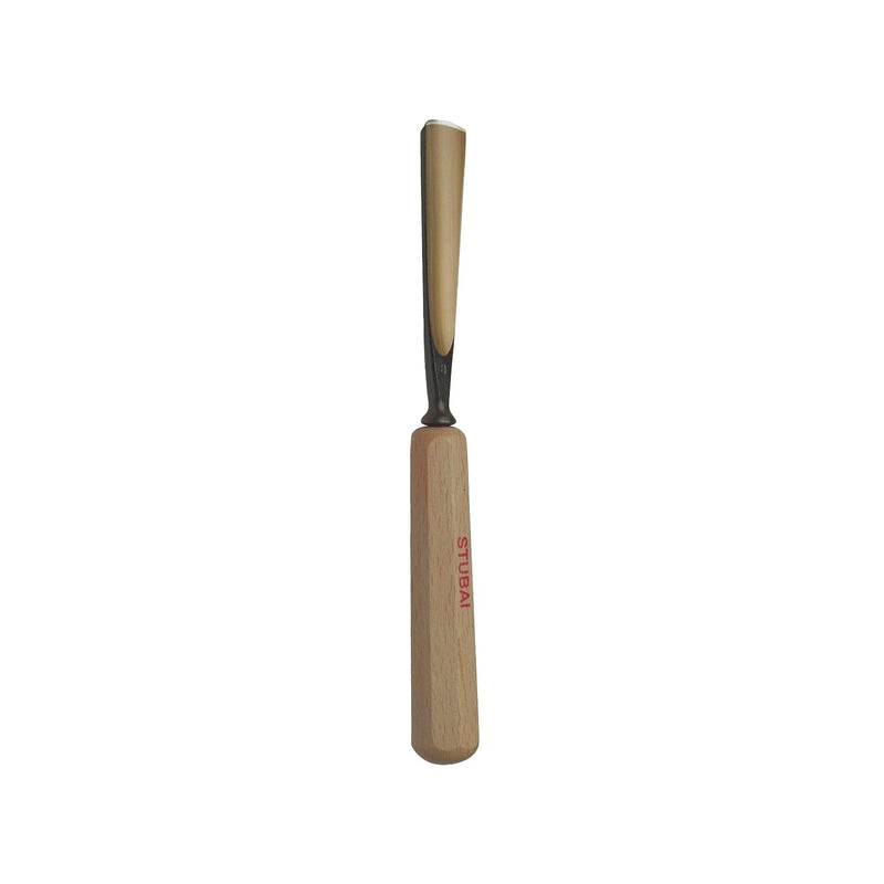 STUBAI Bildhauer-Stechbeitel geschliffen mit Holzheft Form  8 Breite 12 mm