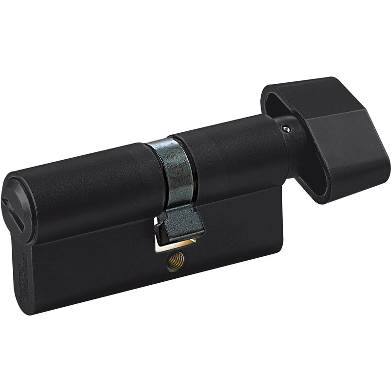 WC-Zylinder m. Drehknauf innen, 35,5/27,5 mm, Messing schwarz matt (ST 1)