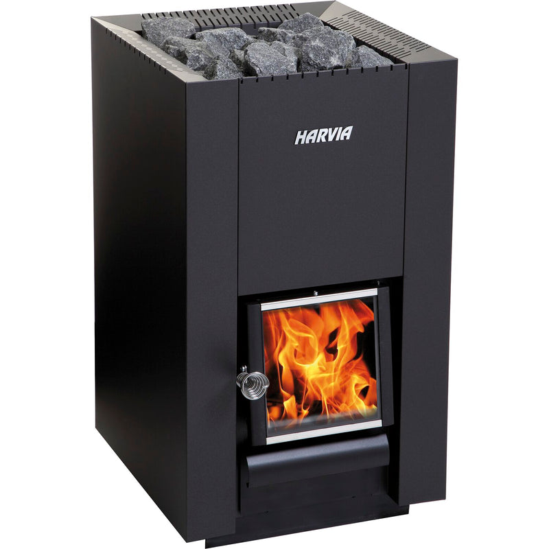 HARVIA Saunaofen holzbefeuert Linear 18 compact 14,3 kW Stahl schwarz