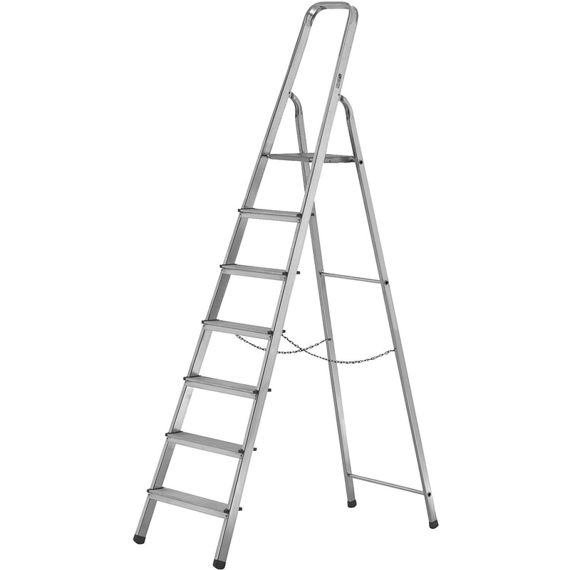 Alu Haushaltsleiter mit Plattform Stufen=7 Arbeitshöhe=3,5 m