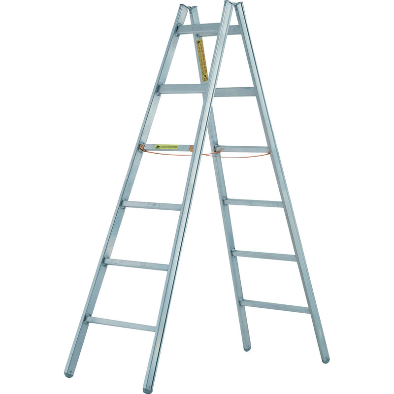 JUST Alu-Doppelstehleiter Type 52 Sprossen=16 Länge=4,97 m