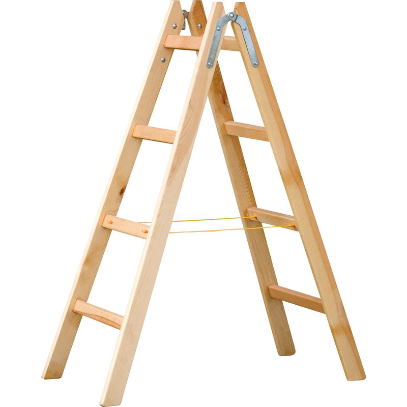 JUST Holz Stehleiter Sprossen=4 Länge=1,36 m mit Gurt