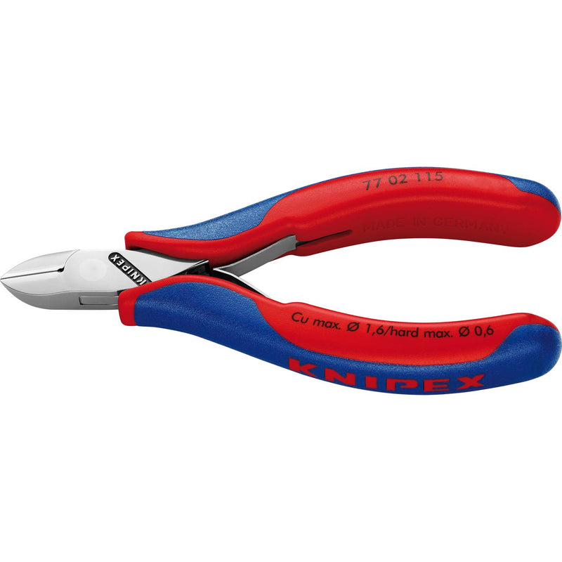 KNIPEX Elektronik-Seitenschneider 7702 DIN 9654 rund, kleine Facette, L=115 mm