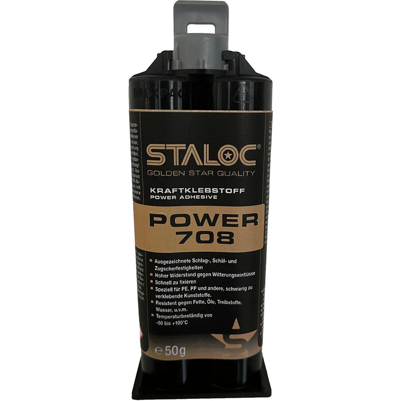 Staloc Power 708 Spezialklebstoff 50ml  milchig weiß mit Mischer