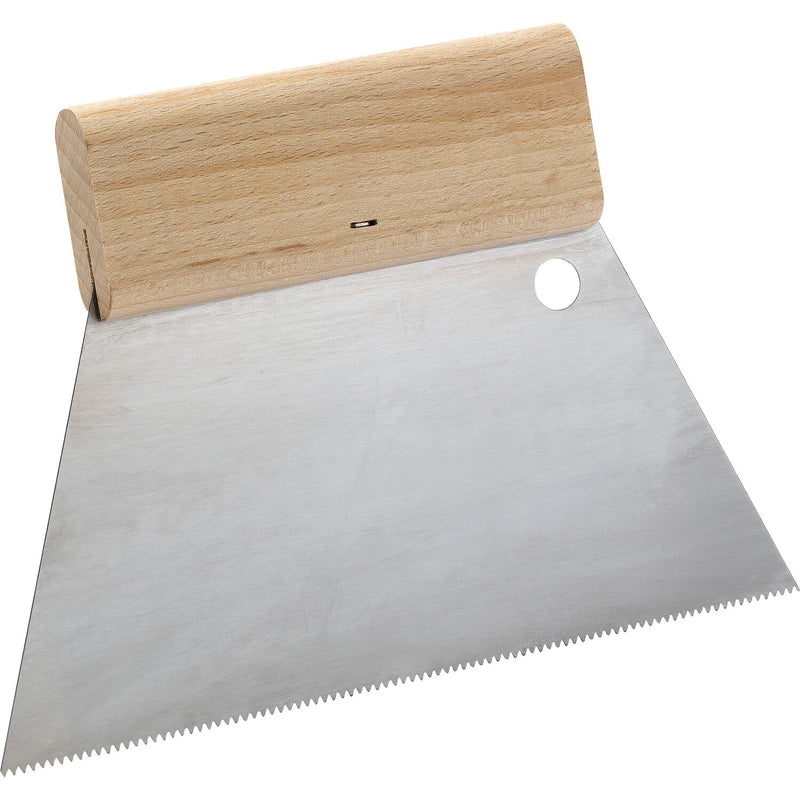 Zahnspachtel mit Holzgriffleiste