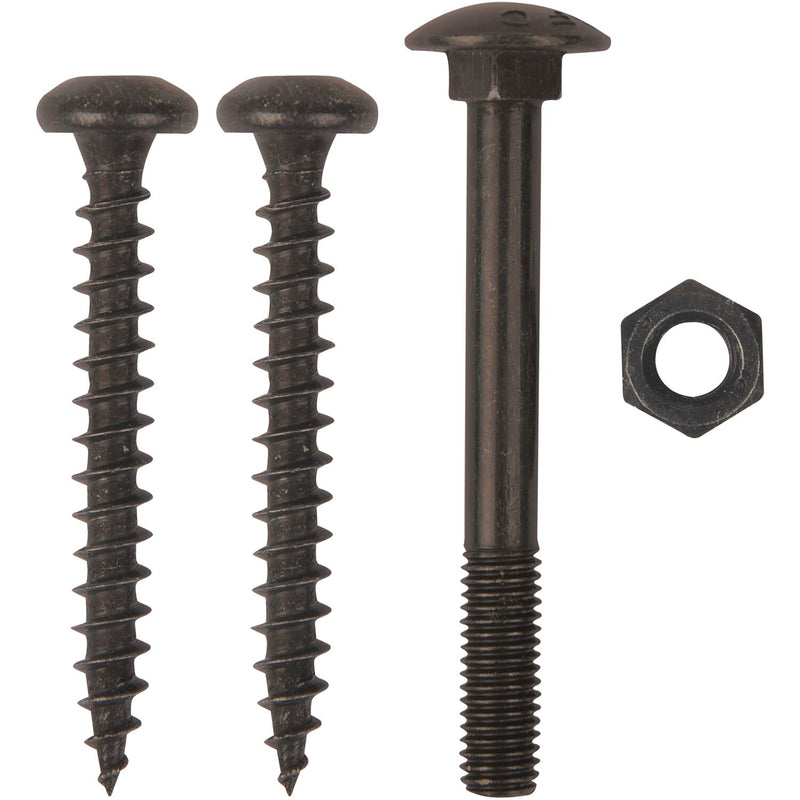 Schraubenset für Langband einseitig 400mm, Schwalbenschwanz, schwarz verzinkt