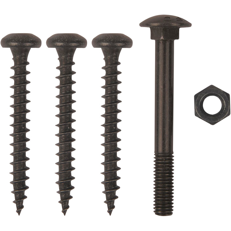 Schraubenset für Langband einseitig 400mm, Schwalbenschwanz, schwarz verzinkt
