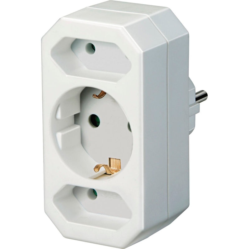 BRENNENSTUHL Steckdosenadapter 1 x Schuko, 2 x Euro, weiß