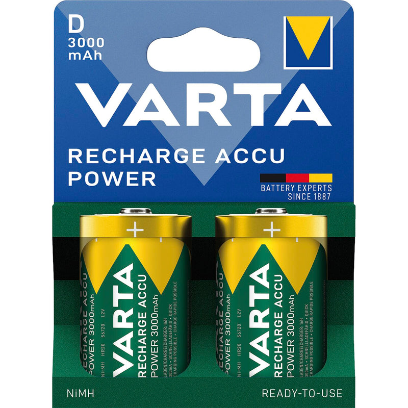 VARTA Batterie Recharge Akku Power HR20/D 1,2 Volt 3000 mAh (2 St)