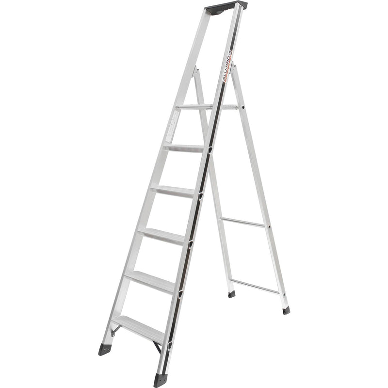 ALU-PRO Stufenstehleiter mit Plattform Type 70026 6 Stufen Länge 2,14 m