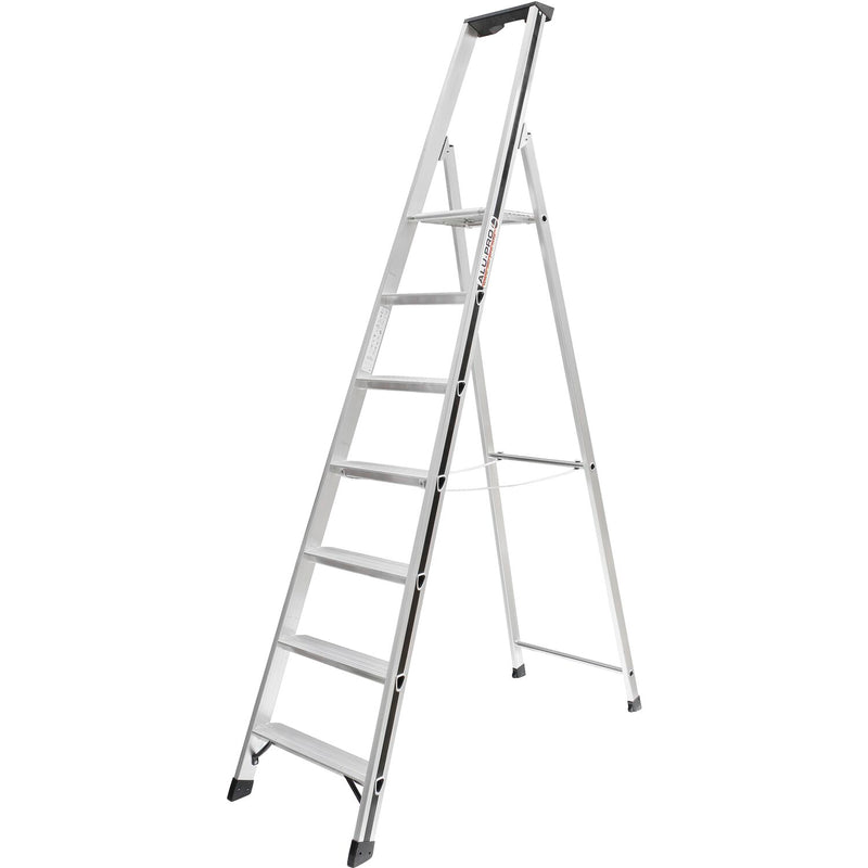 ALU-PRO Stufenstehleiter mit Plattform Type 70026 7 Stufen Länge 2,38 m