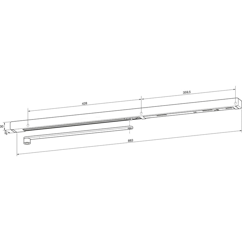 DORMAKABA Gleitschiene G-EMR XEA, ohne elektromechanische Feststellung, silber (ST 1)