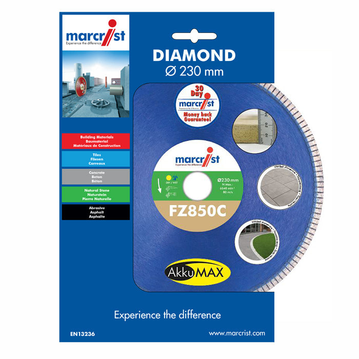 marcrist FZ850C AkkuMAX Kurven-Diamanttrennscheibe